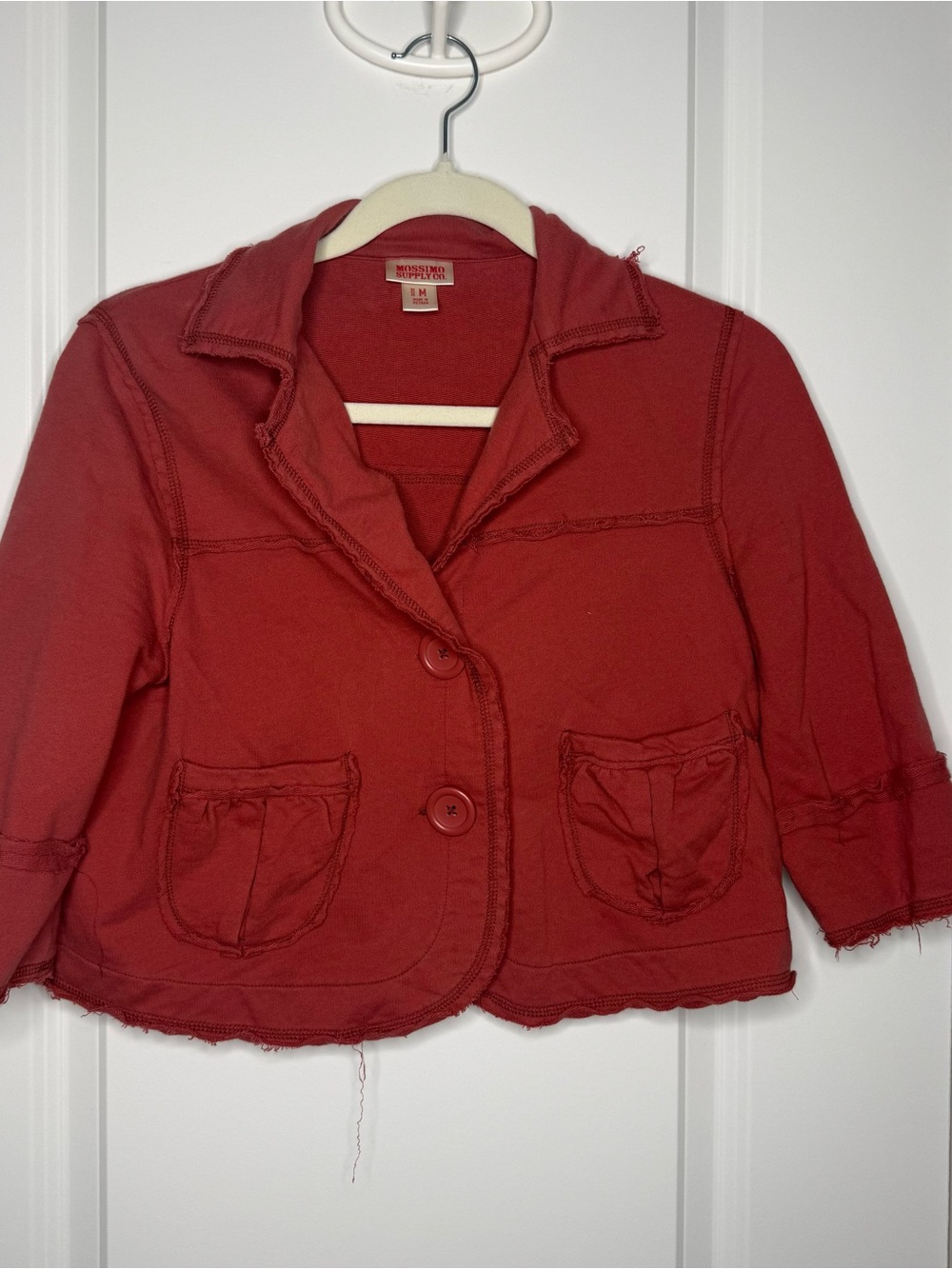 Mossimo supply co. Red Cropped Jacket with Pocket Detail